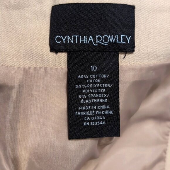 3/$20 Cynthia Rowley Khaki Pencil Skirt Side Stripe Contrast Contour Above Knee - Picture 9 of 10
